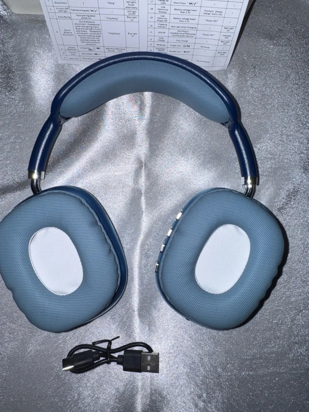 P9 Pro Max Over-Ear Wireless Headphones in Blue, NEW - Picture 9 of 15